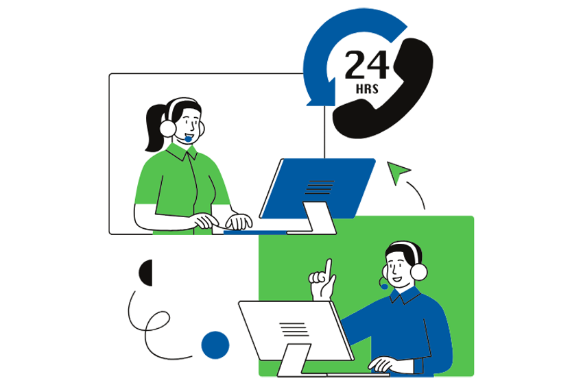 NetFlows360 BYT 24/7 Multilingual Call Center Executives for Continuous Customer Support and Engagement